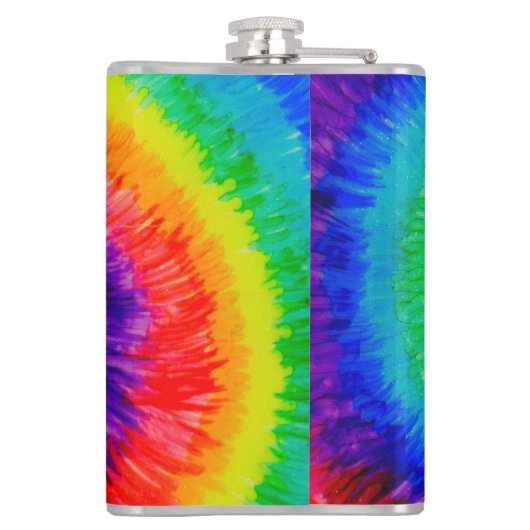 Rainbow-Stropdas-Dye-alcoholinkt Heupfles (Achterkant)