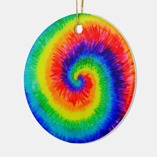 Rainbow-Stropdas-Dye-alcoholinkt Keramisch Ornament (Links)