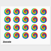 Rainbow-Stropdas-Dye-alcoholinkt Ronde Sticker (Vel)