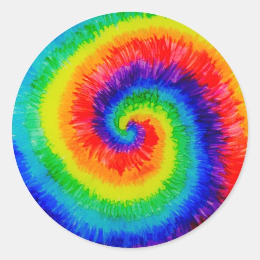 Rainbow-Stropdas-Dye-alcoholinkt Ronde Sticker (Voorkant)