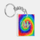 Rainbow-Stropdas-Dye-alcoholinkt Sleutelhanger (Voorkant Links)
