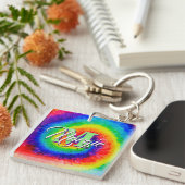 Rainbow-Stropdas-Dye-alcoholinkt Sleutelhanger (Voorkant Rechts)