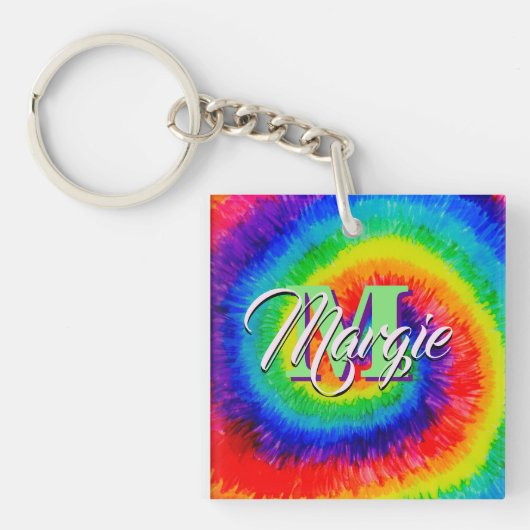 Rainbow-Stropdas-Dye-alcoholinkt Sleutelhanger (Voorkant)
