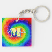 Rainbow-Stropdas-Dye-alcoholinkt Sleutelhanger (Achterkant)