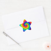 Rainbow-Stropdas-Dye-alcoholinkt Ster Sticker (Envelop)