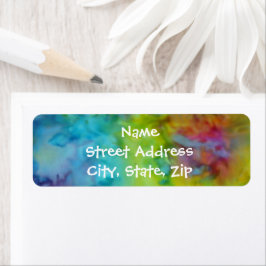 Rainbow Stropdas-Dye Colorful Return Address Sized Etiket