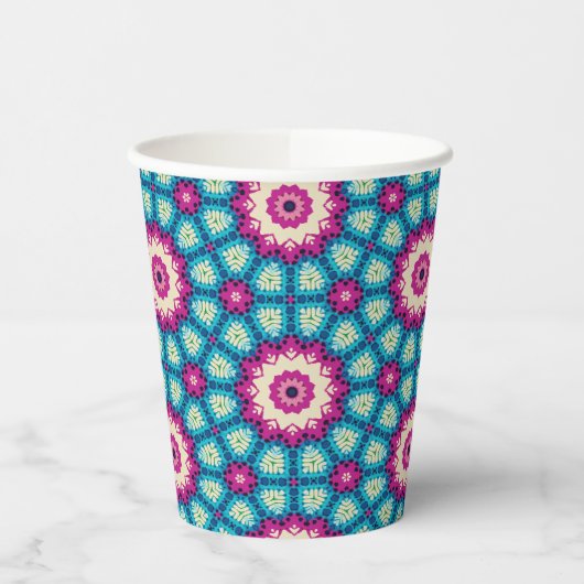 Rainbow Stropdas-dye Geometrische Mandala 5 Patroo Papieren Bekers (Links)