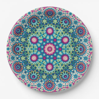 Rainbow Stropdas-dye Geometrische Mandala 5 Patroo Papieren Bordje