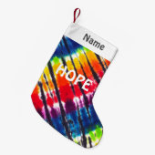 Rainbow Stropdas-Dye Gepersonaliseerd Hope Kleine Kerstsok (Voorkant (Hangend))