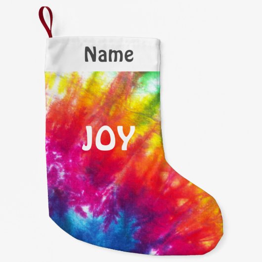 Rainbow Stropdas-Dye Gepersonaliseerd Hope Kleine Kerstsok (Voorkant)