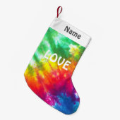 Rainbow Stropdas-Dye Gepersonaliseerd Love Kleine Kerstsok (Voorkant (Hangend))