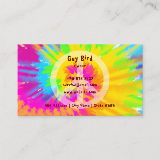 Rainbow-Stropdas-Dye Hippie Visitekaartje (Voorkant)