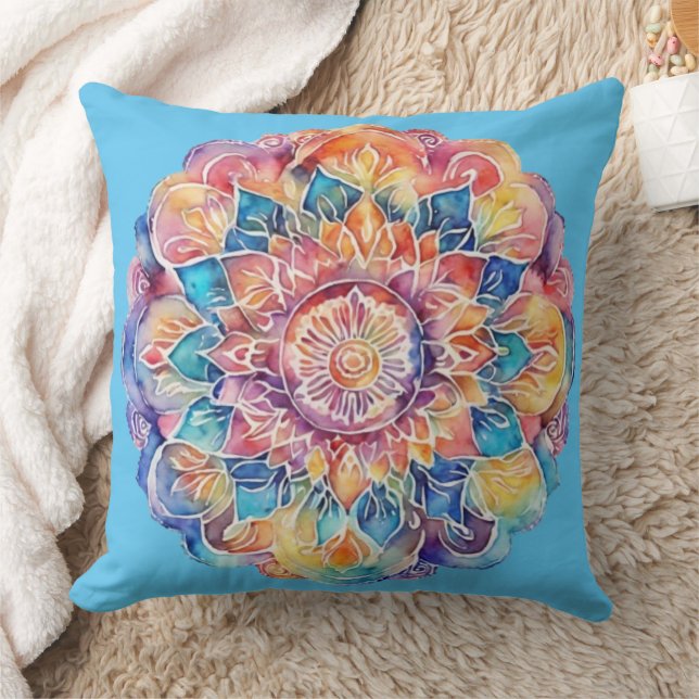 Rainbow Stropdas-dye Mandala Kussen (Deken)