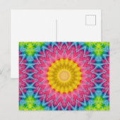 Rainbow Stropdas-Dye Mandala met levendige symmetr Briefkaart (Voorkant / Achterkant)