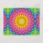 Rainbow Stropdas-Dye Mandala met levendige symmetr Briefkaart (Voorkant)