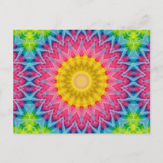 Rainbow Stropdas-Dye Mandala met levendige symmetr Briefkaart (Voorkant)