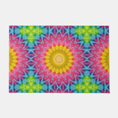 Rainbow Stropdas-Dye Mandala met levendige symmetr Deurmat (Voorkant)