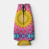 Rainbow Stropdas-Dye Mandala met levendige symmetr Flesjeskoeler (Achterkant)