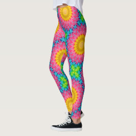 Rainbow Stropdas-Dye Mandala met levendige symmetr Leggings