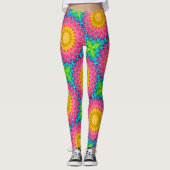 Rainbow Stropdas-Dye Mandala met levendige symmetr Leggings (Voorkant)