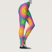 Rainbow Stropdas-Dye Mandala met levendige symmetr Leggings (Rechts)