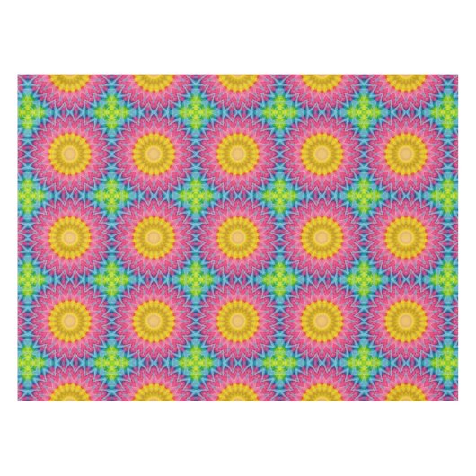 Rainbow Stropdas-Dye Mandala met levendige symmetr Tafelkleed (Voorkant (Horizontaal))