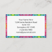 Rainbow Stropdas-Dye Mandala met levendige symmetr Visitekaartje (Achterkant)