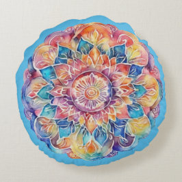 Rainbow Stropdas-dye Mandala Rond Kussen