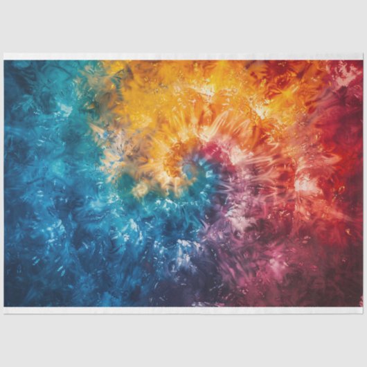 Rainbow Stropdas-Dye Swirl Decoupage Tissuepapier (Voorkant)