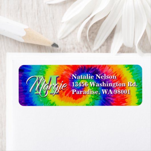 Rainbow-Stropdas-Dye Swirl Etiket (Insitu)