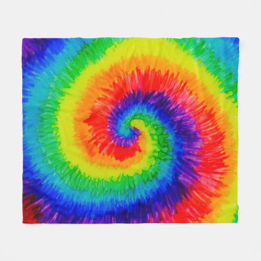 Rainbow-Stropdas-Dye Swirl Fleece Deken (Voorkant (Horizontaal))