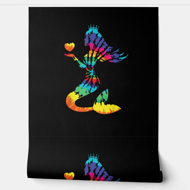 Rainbow Stropdas-Dye Zeemeermin Shirt in de jaren  Behang (Afrollen)