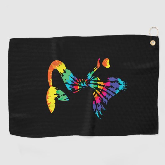 Rainbow Stropdas-Dye Zeemeermin Shirt in de jaren  Golfhanddoek (Horizontaal)