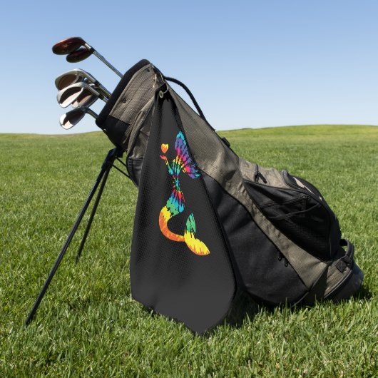 Rainbow Stropdas-Dye Zeemeermin Shirt in de jaren  Golfhanddoek (Groen)