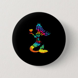 Rainbow Stropdas-Dye Zeemeermin Shirt in de jaren  Ronde Button 5,7 Cm