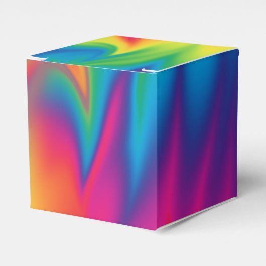 Rainbow Stropdas-geverfd Verjaardagsfeest Favoriet Bedankdoosjes (Voorkant Zijde)