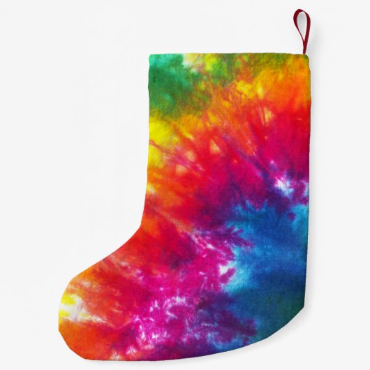 Rainbow-Stropdas-kleurstof Gepersonaliseerd Kleine Kerstsok (Achterkant)