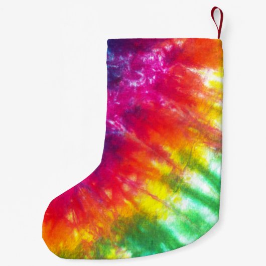 Rainbow-Stropdas-kleurstof Gepersonaliseerd Kleine Kerstsok (Achterkant)