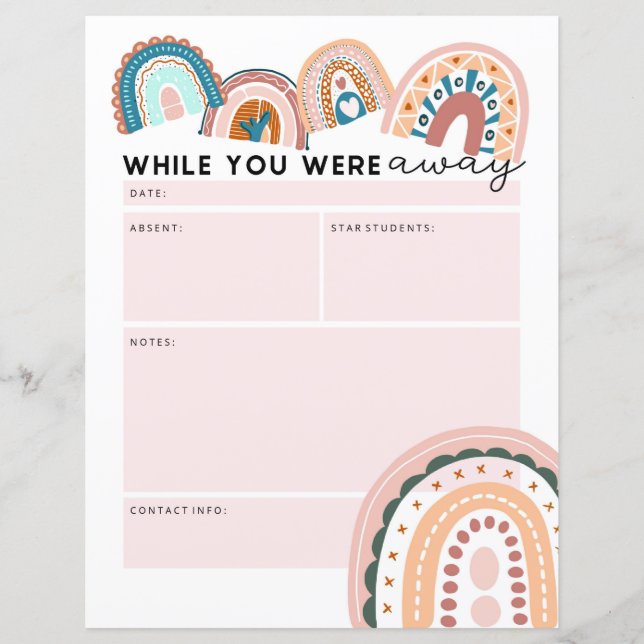 Rainbow Substituut leraar terwijl je weg was (Voorkant)