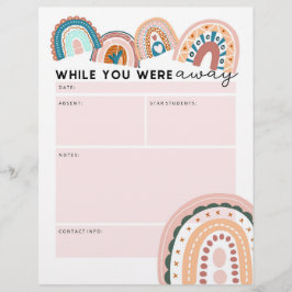 Rainbow Substituut leraar terwijl je weg was Briefhoofd