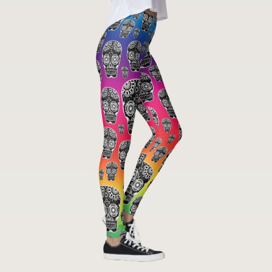 Rainbow Sugar Skull Leggings (Rechts)