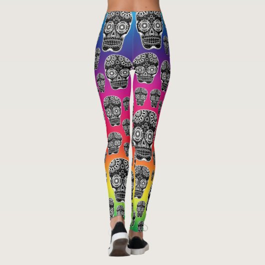 Rainbow Sugar Skull Leggings (Achterkant)