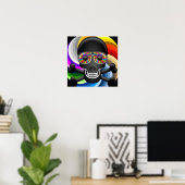 Rainbow Sugar Skull Poster (Thuiskantoor)