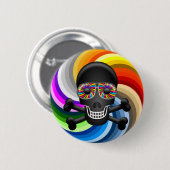 Rainbow Sugar Skull Ronde Button 5,7 Cm (Voorkant /achterkant)
