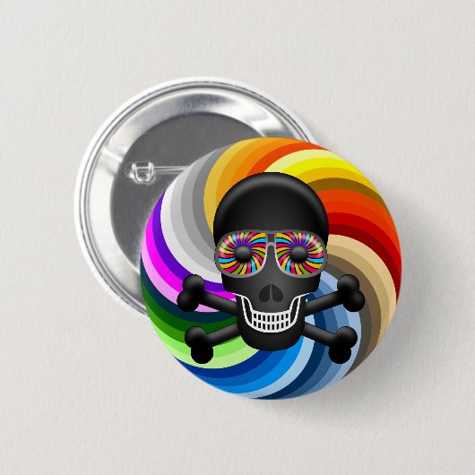 Rainbow Sugar Skull Ronde Button 5,7 Cm (Voorkant /achterkant)