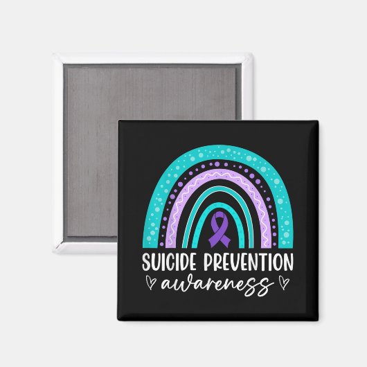 Rainbow Suicide Prevention Awareness Teal Amp Pu Magneet (Voorkant / Achterkant)