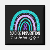 Rainbow Suicide Prevention Awareness Teal Amp Pu Magneet (Voorkant)