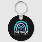 Rainbow Suicide Prevention Awareness Teal Amp Pu  Sleutelhanger (Voorkant)