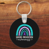 Rainbow Suicide Prevention Awareness Teal Amp Pu  Sleutelhanger (Voorkant)