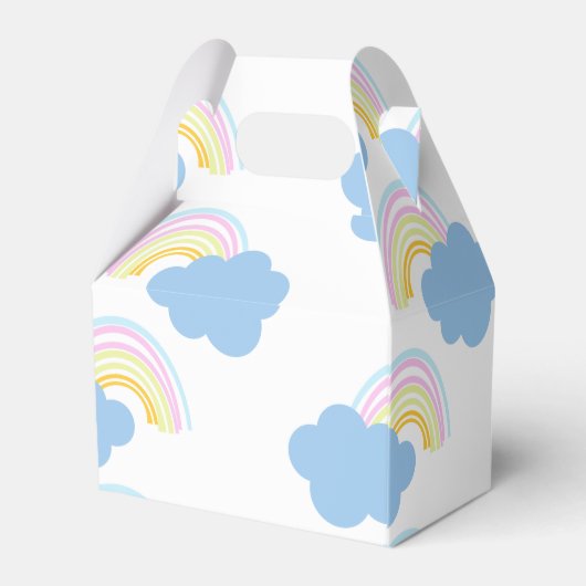 Rainbow Summer Clouds Pastel Scribble Doodle Bedankdoosjes (Achterkant)